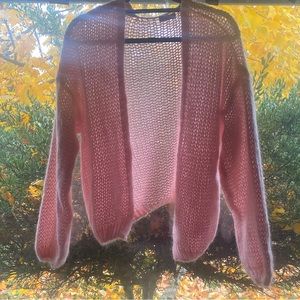Pink fuzzy cardigan!